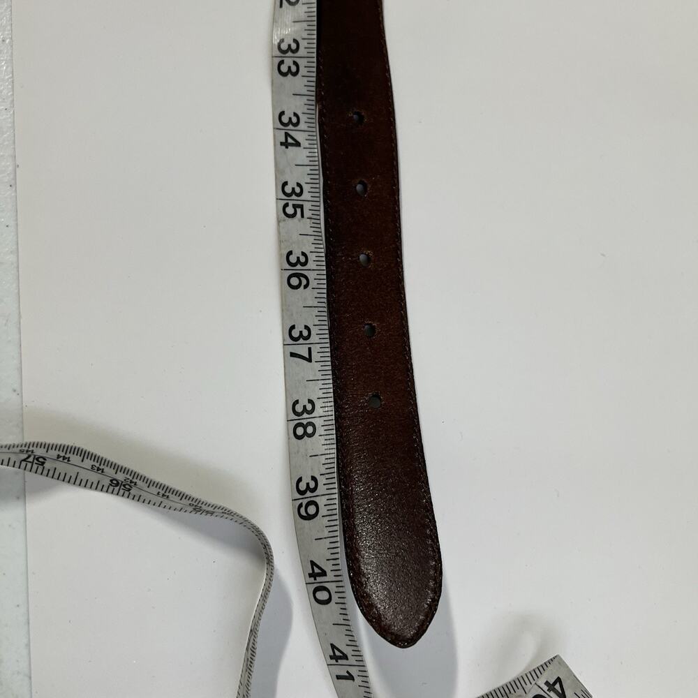Fossil Brown Leather Belt Western Concho Womens XL Silver Gold 90’s Y2K - Picture 12 of 12